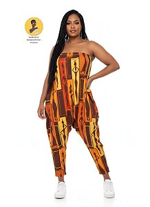 Macacão Saruel Tomara que Caia Afro Composição 96% Poliéster 04% Elastano