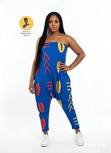 Macacão Saruel Tomara que Caia Afro Composição 96% Poliéster 04% Elastano