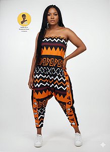 Macacão Saruel Tomara que Caia Afro Composição 96% Poliéster 04% Elastano