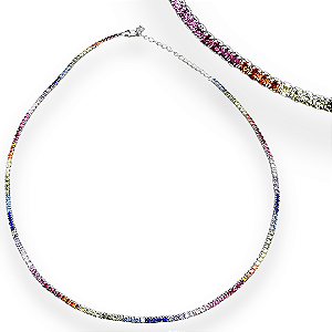 Colar Riviera Colors Prata 925 2MM