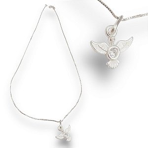 Pingente Prata 925 Espírito Santo com Ponto de Luz