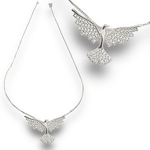 Pingente Prata 925 Espírito Santo Cravejado Zircônias Cristal