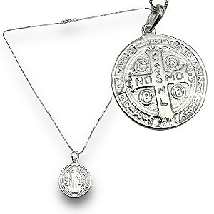 Pingente Prata 925 Medalha São Bento M