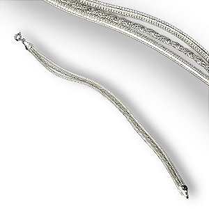 Pulseira Prata 925 Elo Três Fios