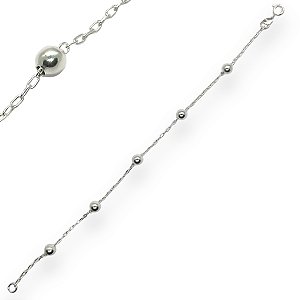 Pulseira Prata 925 Bolinhas 5mm