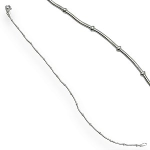 Pulseira Prata 925 Rabo de Rato 1mm com Bolinhas