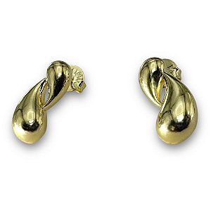 Brinco Semijoia Gota Dupla Liso