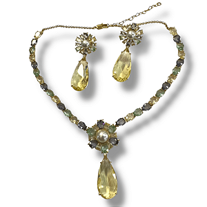 Conjunto Semijoia Luxo Pedras Naturais