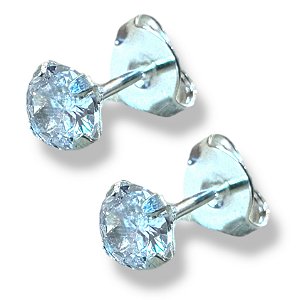 Brinco Prata 925 Ponto de Luz 4mm