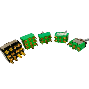 KIT CHAVE ALAVANCA COM 3, 4, 6, 9 E 12 PINOS. 1 PEÇA DE CADA -15A 125V E 8A 240V CORES DIVERSAS