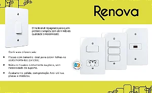 Conjunto 1 Interrup 6A+1 Tomada 2P+T 10A-250V Branco RENOVA