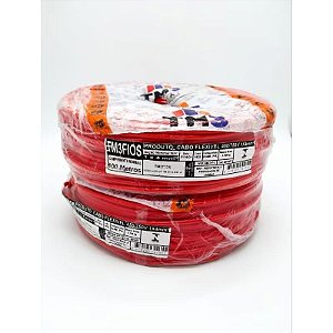 Cabo flexível 450/750v 1 x 4 mm2 100 metros TM3FIOS Vermelho