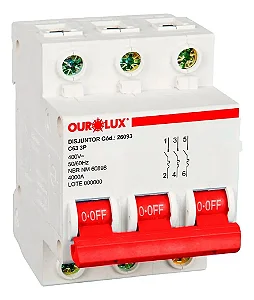 Disjuntor Ourolux TRIPOLAR 63a Curva C Branco