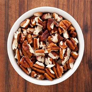 Nozes Pecan em Pedaços Crocante Muito Saborosa Nutritiva