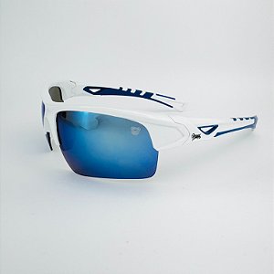 Óculos de Sol Speed - Branco c/ Azul Espelhado