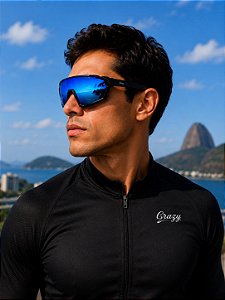 Óculos de Sol Ultra Speed - Preto c/ Espelhado Azul