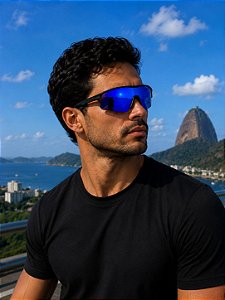 Óculos de Sol Ultra Speed - Preto c/ Espelhado AZUL