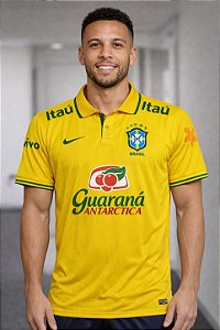 CAMISETA DO BRASIL POLO AMARELA DE TREINO - PREMIUM