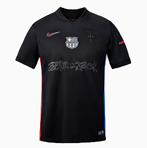 Camiseta Barcelona Preta Edição Especial Cactus Jack 2025/26 Torcedor Premium