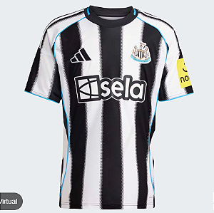 Camiseta Newcastle United Home 2025/26 Modelo torcedor Masculina