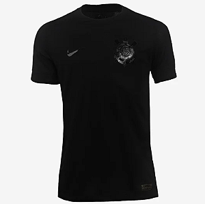 Camiseta Corinthians All Black 2025/26 Modelo Jogador Premium Masculina