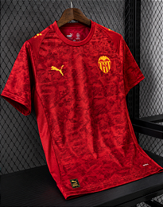 Camisa Valencia Vermelha Tailandesa 1.1