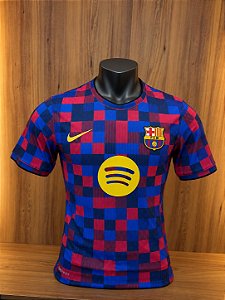 Camiseta Barcelona 2019/20 Quadriculada Versão Jogador