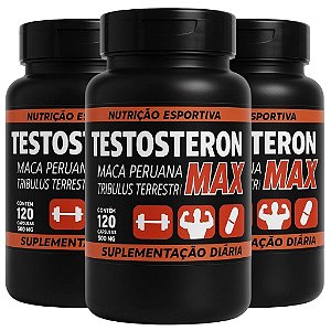 Testosteron Max c/ Maca Peruana e Tribulus Terrestre- 120 cps