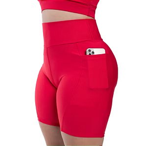 Bermuda feminina de poliamida bolso lateral