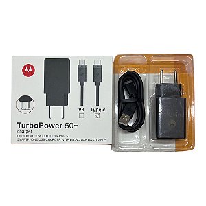 Carregador Motorola turbo power 50+ Carregador Turbo Rápido 50w Tipo C Compatível Com Motorola