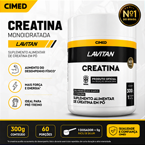 Creatina Lavitan 300g Suplemento Alimentar Cimed Sabor Sem Sabor