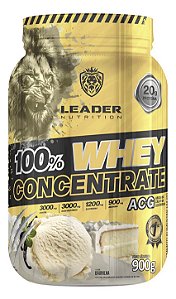 100% Whey Concentrate Acg - Pote 900g - Leader Nutrition Sabor Baunilha
