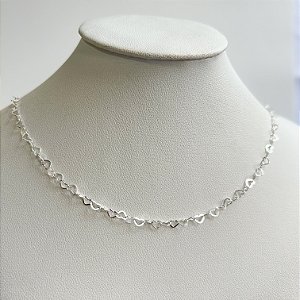 Gargantilha Corações de Prata