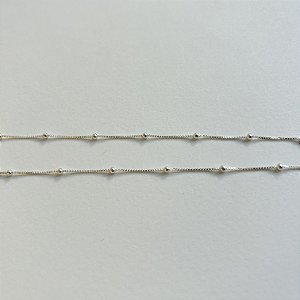 Corrente de Bolinhas Prata 925 45cm Veneziana