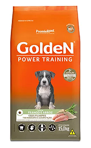 GOLDEN POWER TRAINING CÃES FILHOTES FRANGO E ARROZ 15,0 KGS