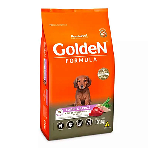 GOLDEN FÓRMULA MINI BITS CÃES ADULTOS PORTE PEQUENO CARNE E ARROZ 10,1 KGS