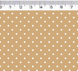 TRICOLINE BEGE 100% ALGODÃO ESTAMPADA PLUS POÁ 0,50cm X 1,50m | P1010C82