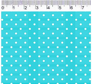 TRICOLINE AZUL PISCINA 100% ALGODÃO ESTAMPADA PLUS POÁ 0,50cm X 1,50m | P1010C47