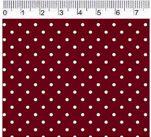 TRICOLINE VINHO 100% ALGODÃO ESTAMPADA PLUS POÁ 0,50cm X 1,50m | P1010C35