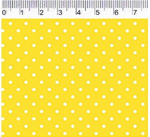 TRICOLINE AMARELO 100% ALGODÃO ESTAMPADA PLUS POÁ 0,50cm X 1,50m | P1010C27