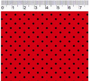 TRICOLINE VERMELHO 100% ALGODÃO ESTAMPADA PLUS POÁ 0,50cm X 1,50m | P1010C20