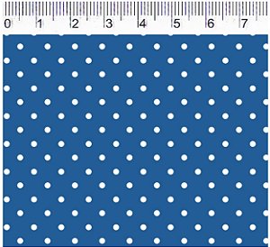 TRICOLINE AZUL JEANS 100% ALGODÃO ESTAMPADA PLUS POÁ 0,50cm X 1,50m | P1010C17E