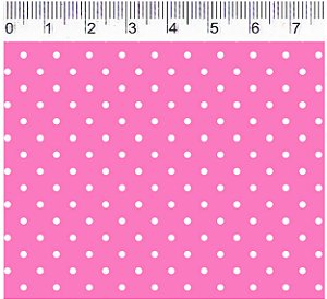 TRICOLINE ROSA CHICLETE 100% ALGODÃO ESTAMPADA PLUS POÁ 0,50cm X 1,50m | P1010C08