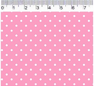 TRICOLINE ROSA 100% ALGODÃO ESTAMPADA PLUS POÁ 0,50cm X 1,50m | P1010C02