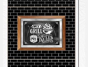 SARJA DIGITAL ESTAMPADA | PAINEL AMERICANO [ 4 PEÇAS ] BARBECUE 0,55cm x 1,70m | ST004S01