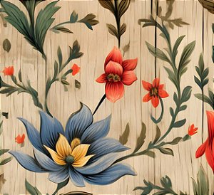 TRICOLINE DIGITAL 100% ALGODÃO ESTAMPADA FLORAL 0,50cm X 1,50m | CMC00001