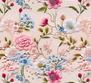 TRICOLINE DIGITAL 100% ALGODÃO ESTAMPADA FLORAL 0,50cm X 1,50m | CMC00012E