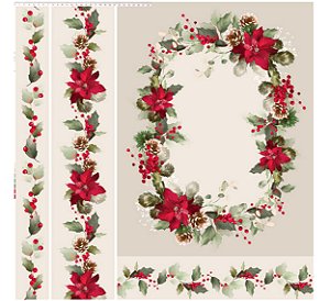 SARJA DIGITAL ESTAMPADA | PAINEL AMERICANO [ 3 PEÇAS ] + BARRADOS NATAL 50cm x 1,70m | SS006S01