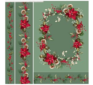 SARJA DIGITAL ESTAMPADA | PAINEL AMERICANO [ 3 PEÇAS ] + BARRADOS  NATAL 0,60cm x 1,70m | SS006S02