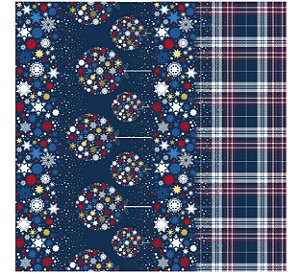 SARJA DIGITAL 100% ALGODÃO ESTAMPADA IMPERMEÁVEL NATAL 0,50cm X 1,70m | PM042S02